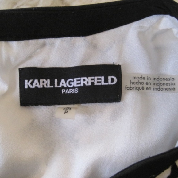 Karl Lagerfeld White/Black Lace Top - Picture 6 of 7